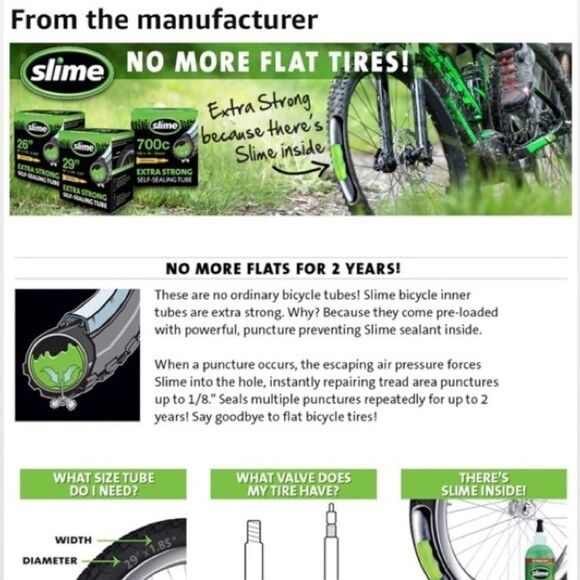 New 20” Bike Tire Self-Sealing Tube - Picture 13 of 16